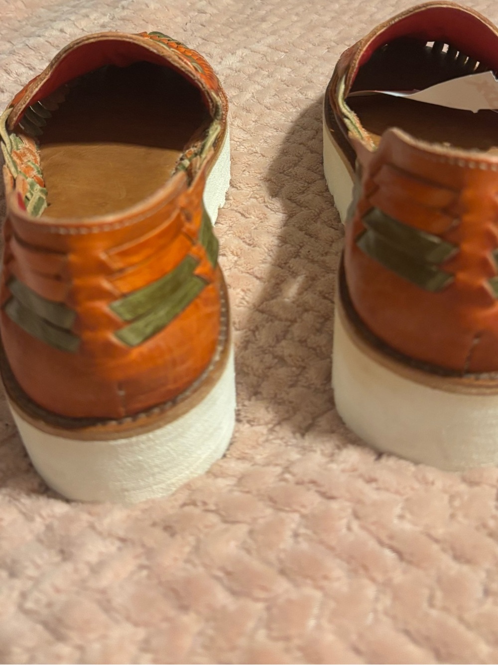 NWOT Bed Stu LeatherWomen's Lizzie Huarache Platform rustic tan and green 8.5 - Picture 10 of 10